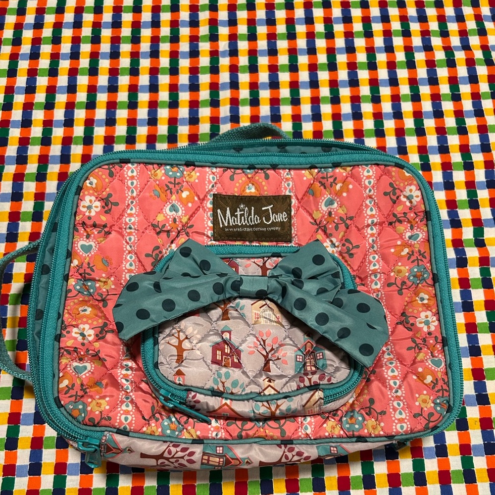 Matilda Jane Kids Floral Bag - Coral and Teal